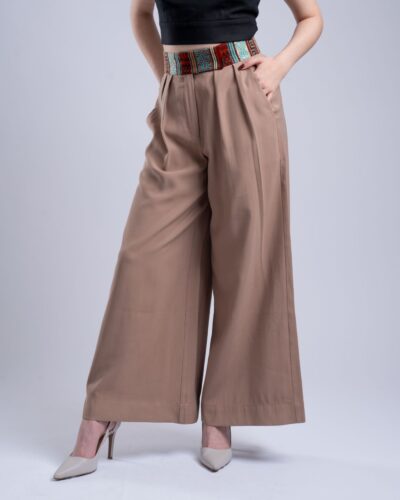Pantalón Viscosa Caqui Pretina Tejida
