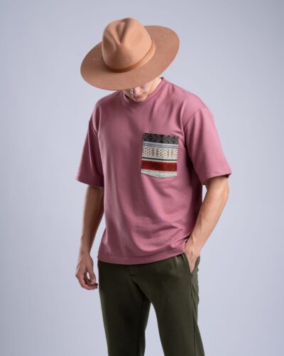 Camiseta Oversized Uva Bolsillo Tejido