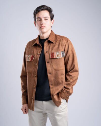 Chaqueta Camel Bolsillos Tejidos