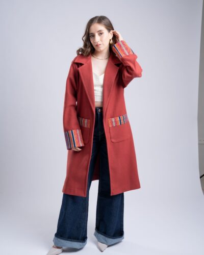 Cardigan Paño Terracota