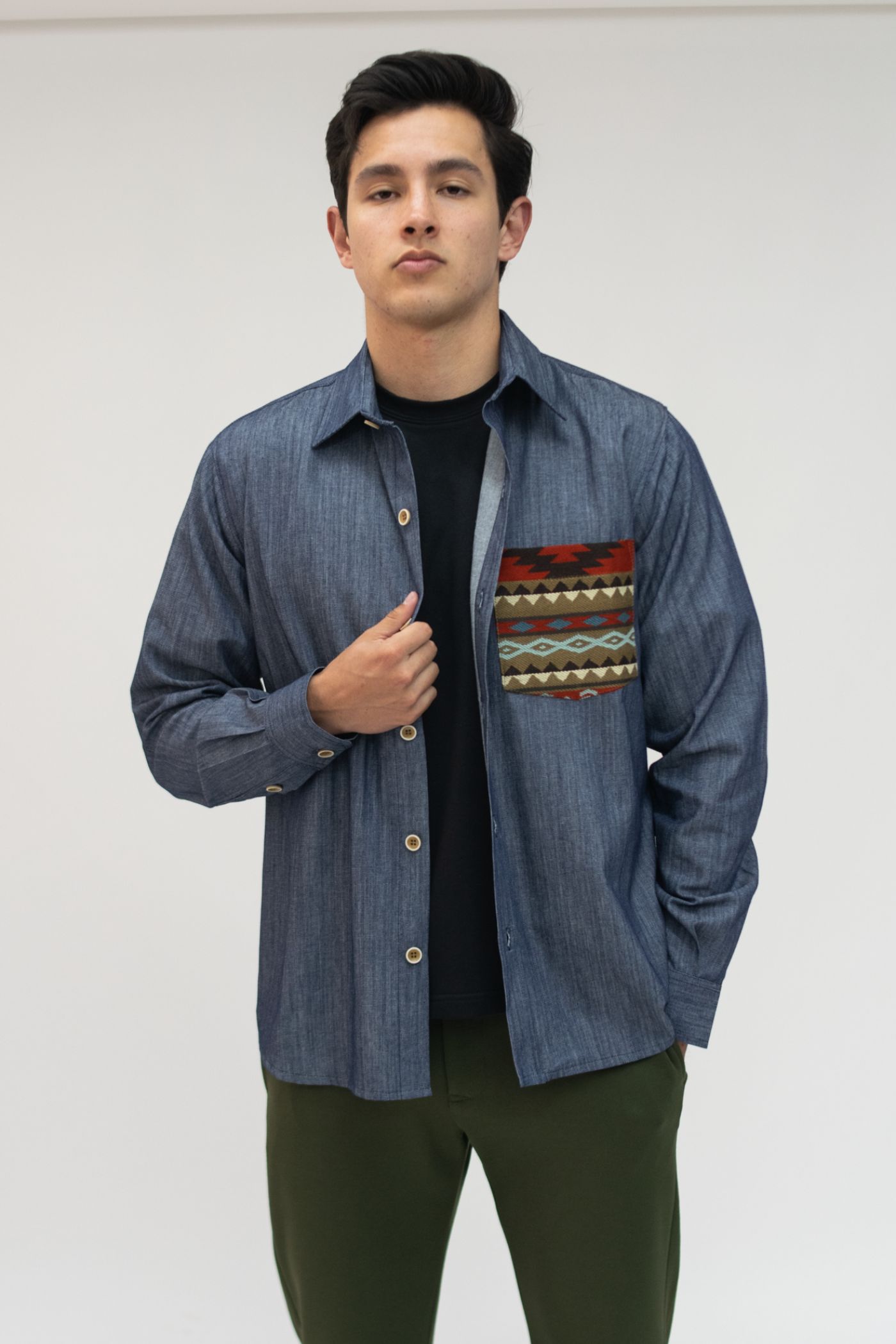 Camisa Algodón Azul Jean