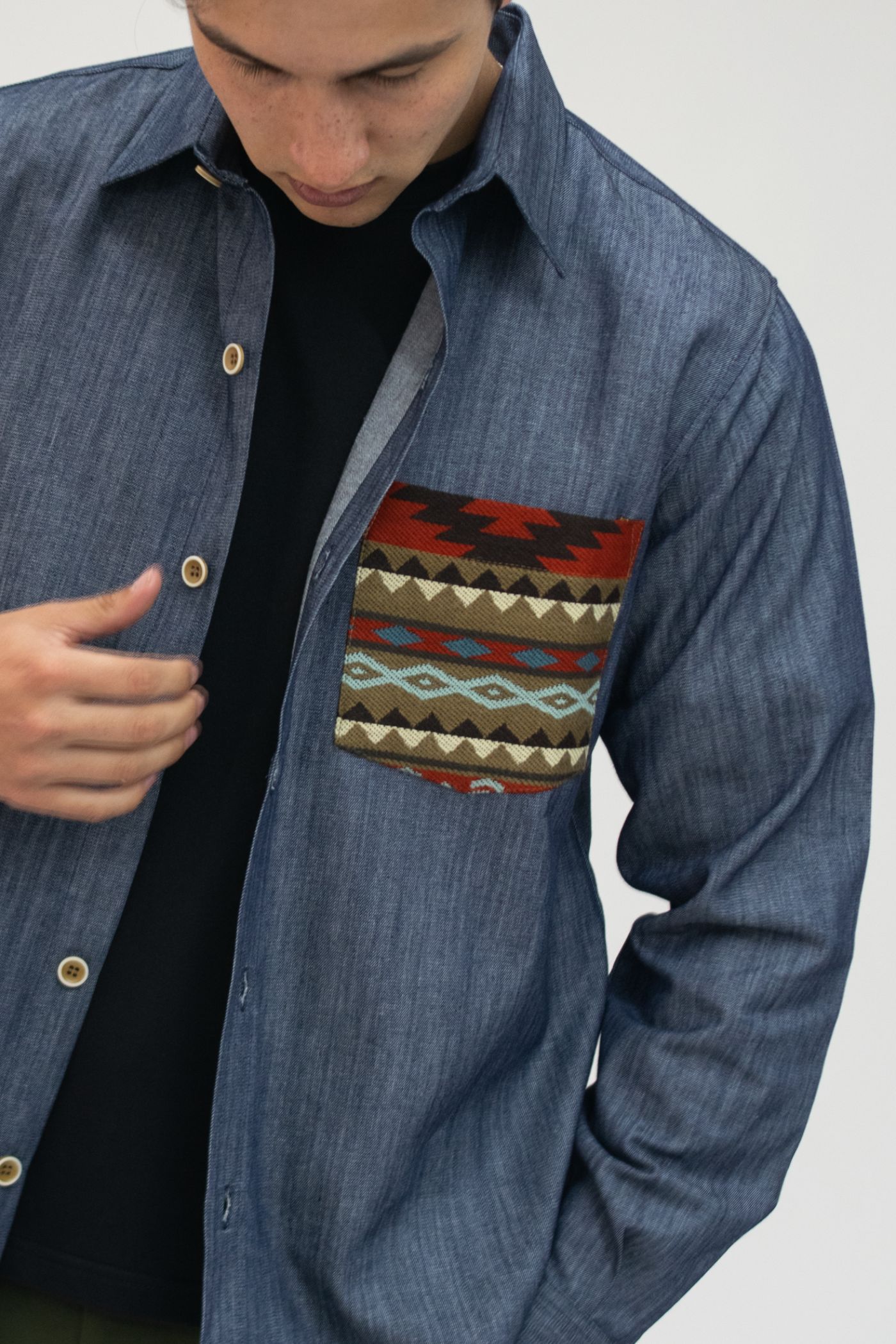 Camisa Algodón Azul Jean - Imagen 2