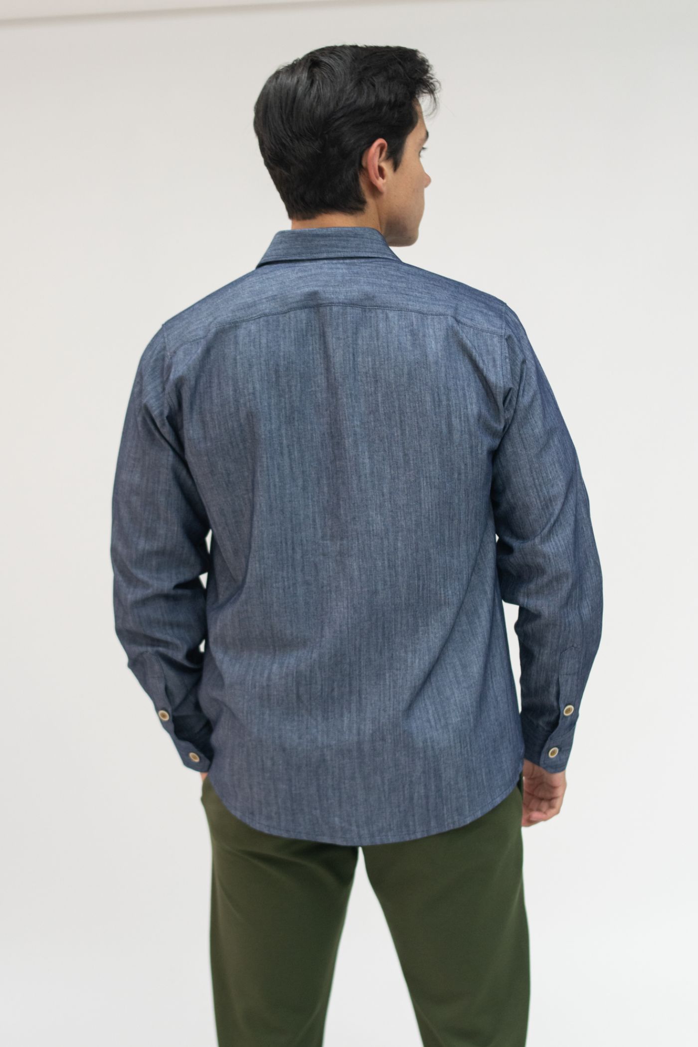 Camisa Algodón Azul Jean - Imagen 3