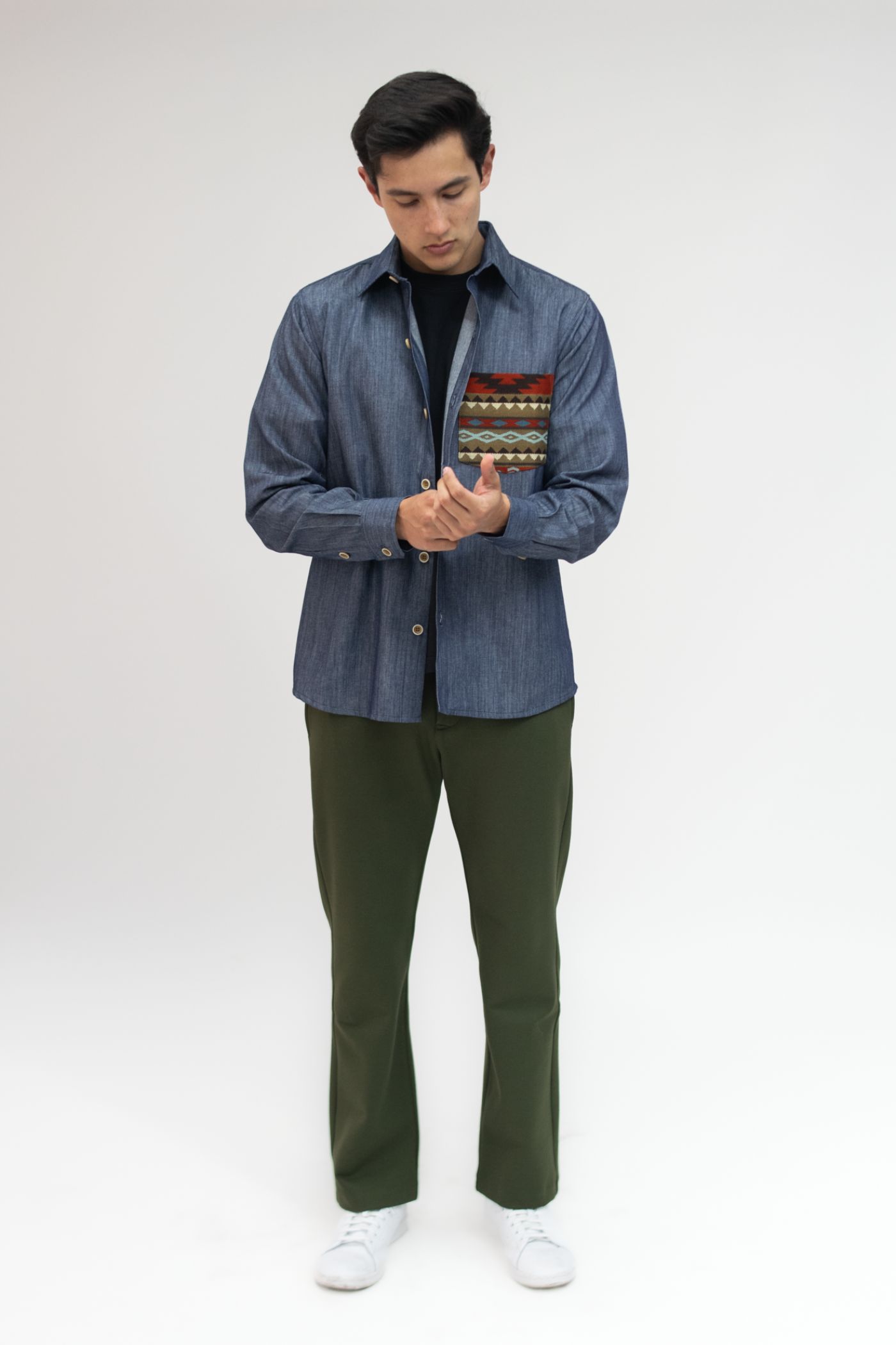 Camisa Algodón Azul Jean - Imagen 4