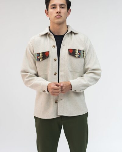 Sobrecamisa Beige Espalda Tejida