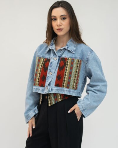Chaqueta Jean Azul Claro Corta Oversized
