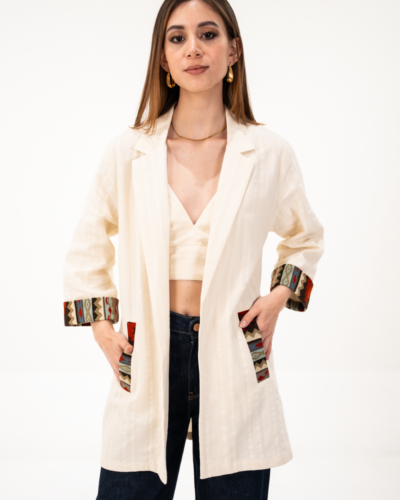 Blazer Oversized Algodón Beige