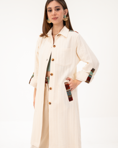 Cardigan Beige con Cuello