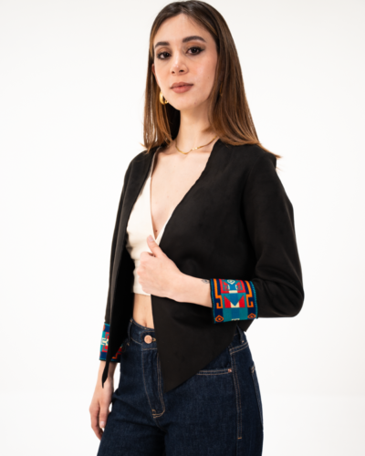 Chaqueta En Puntas Negra