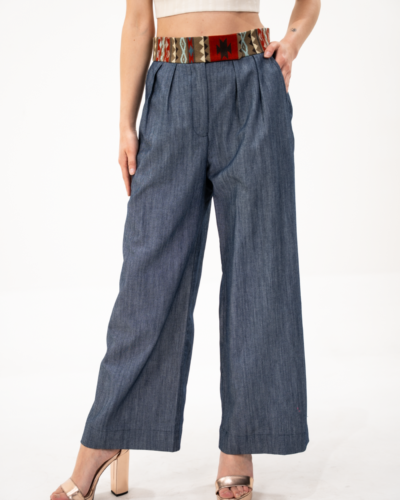 Pantalón Azul Pretina Tejida