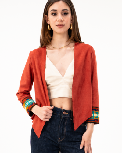 Chaqueta En Puntas Terracota