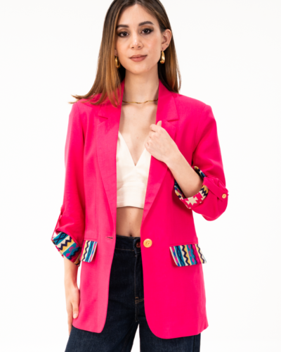 Blazer Lino Fucsia