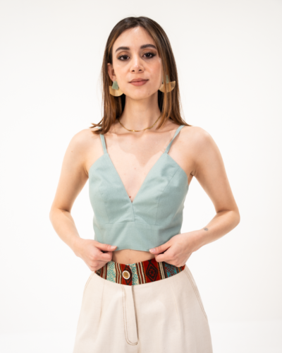 Top Corset Lino Menta