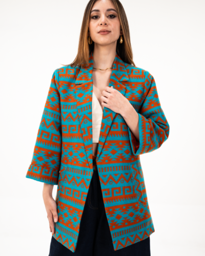 Blazer Oversized de Tejido Etnico