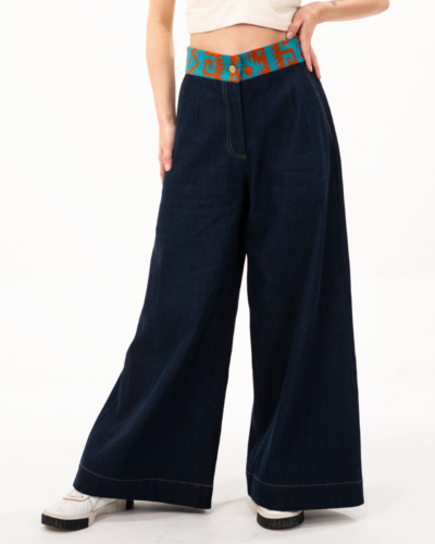 Pantalón Jean Azul con Pretina Tejida