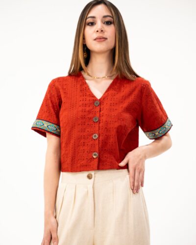 Blusa Algodón Terracota