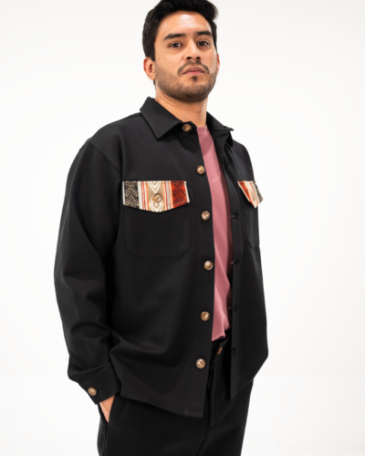 Sobrecamisa Negra Espalda Tejida