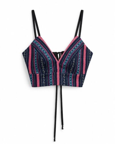Corset Tejido Étnico Azul/Fucsia