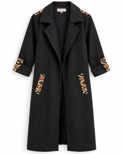 Cardigan Parches Negro Gris