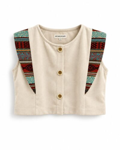 Blusa Beige con Olan Tejido