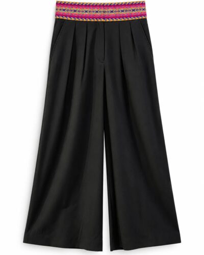 Pantalón Viscoza Negra de Pretina Tejida