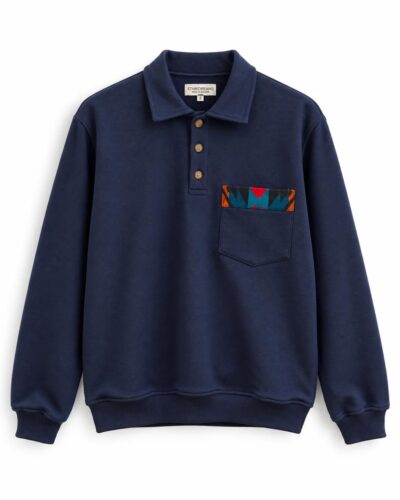 Sudadera Azul Espalda Tejida
