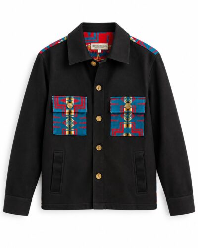 Chaqueta Negra Espalda Tejida